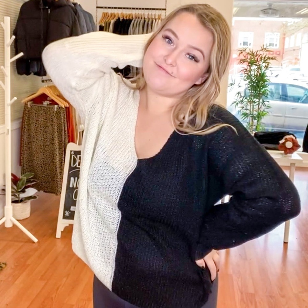 Dual toned sweater